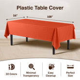 Orange Plastic Table Cover | Case of 48